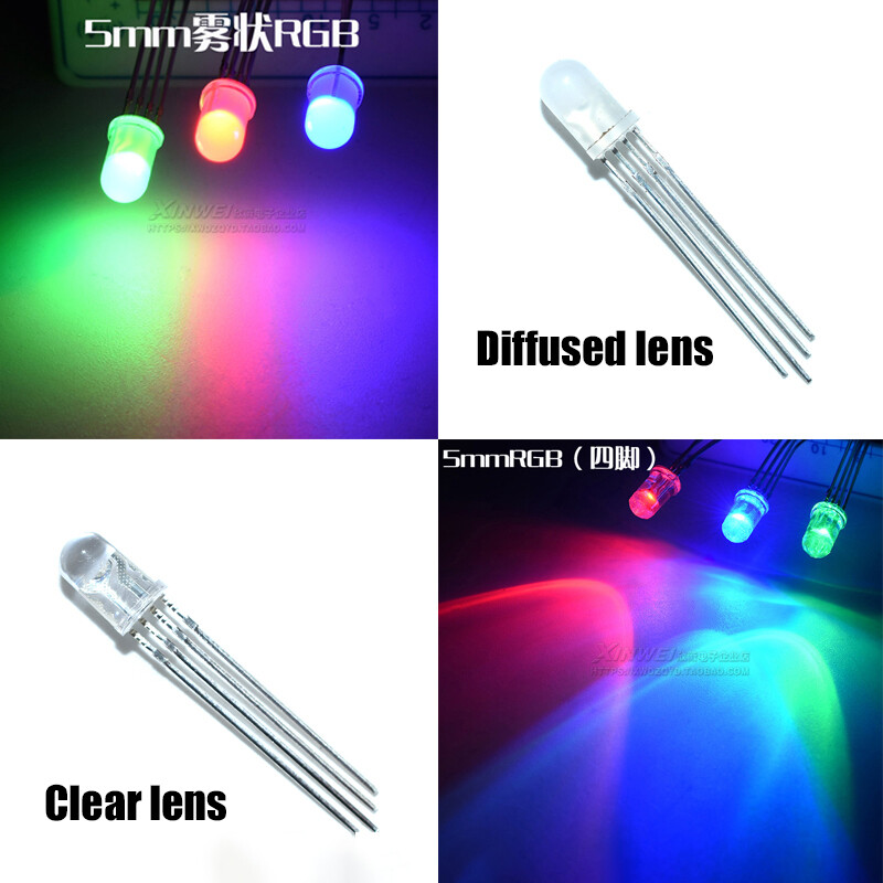 5mm Ultra Bright 4 Pin – Clear or Diffused Common Cathode / Anode LED Tri Colour