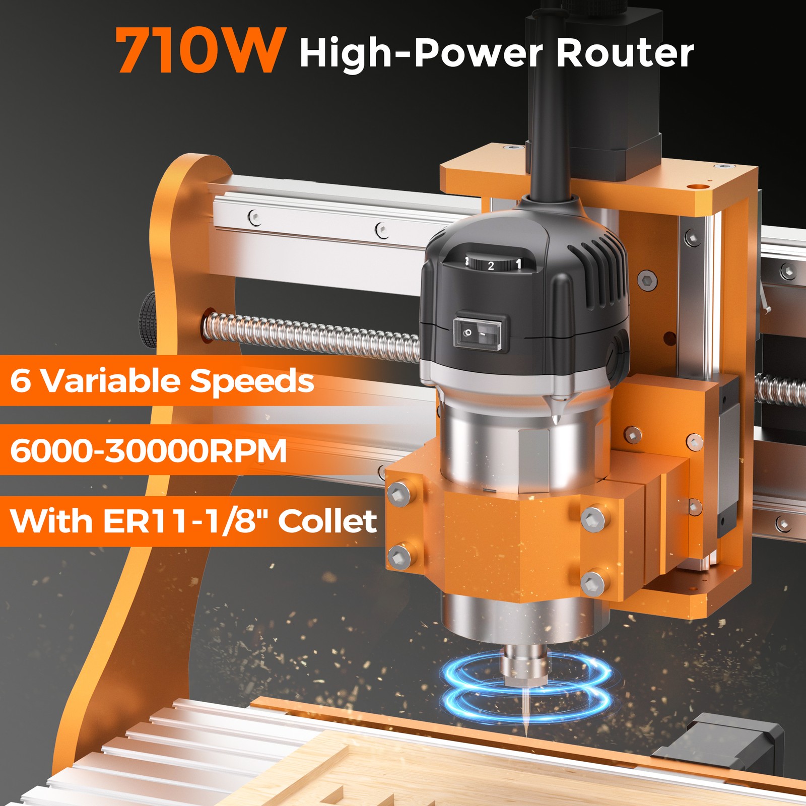 Lunyee 3020 Nova CNC Router Machine for Engraving with 710W Trim Router Spindle