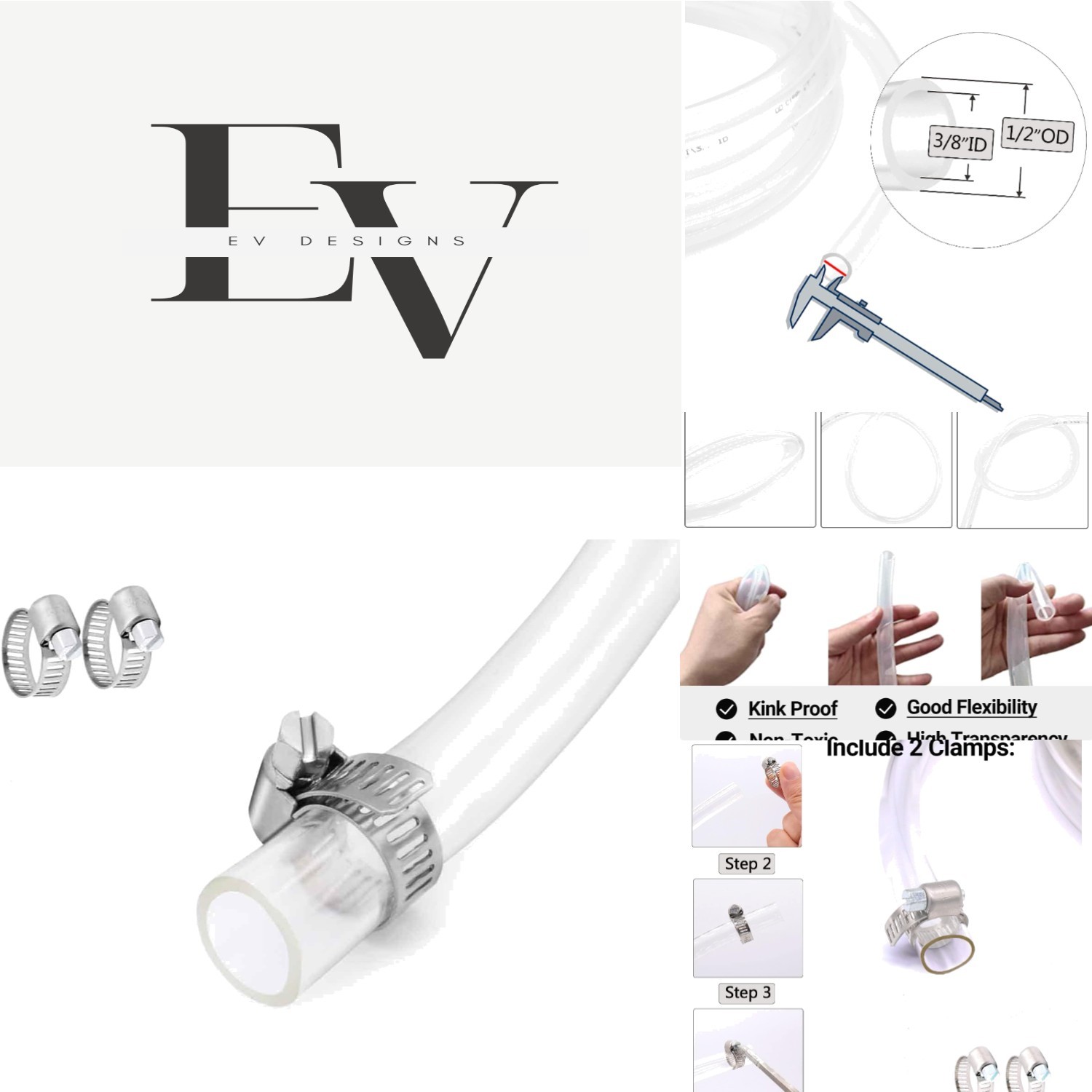 Non-Toxic 10 ft PVC Tubing – Flexible Clear Hose for Water, Air & Oil Transfer