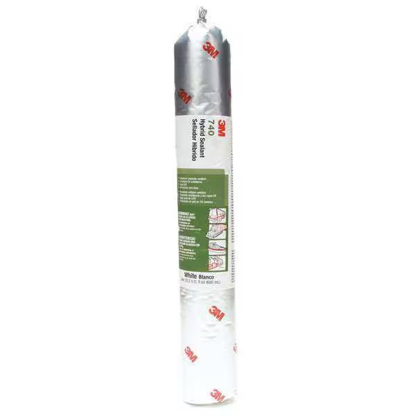 3m Polymer Adhesive Sealant, 20 oz, Sausage Pack, White, Polymer Base, 740 UV