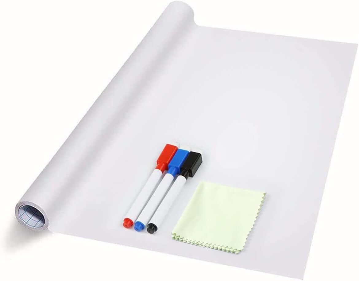 Large Dry Erase Whiteboard Wall Sticker Customizable Surface Easy Clean PVC