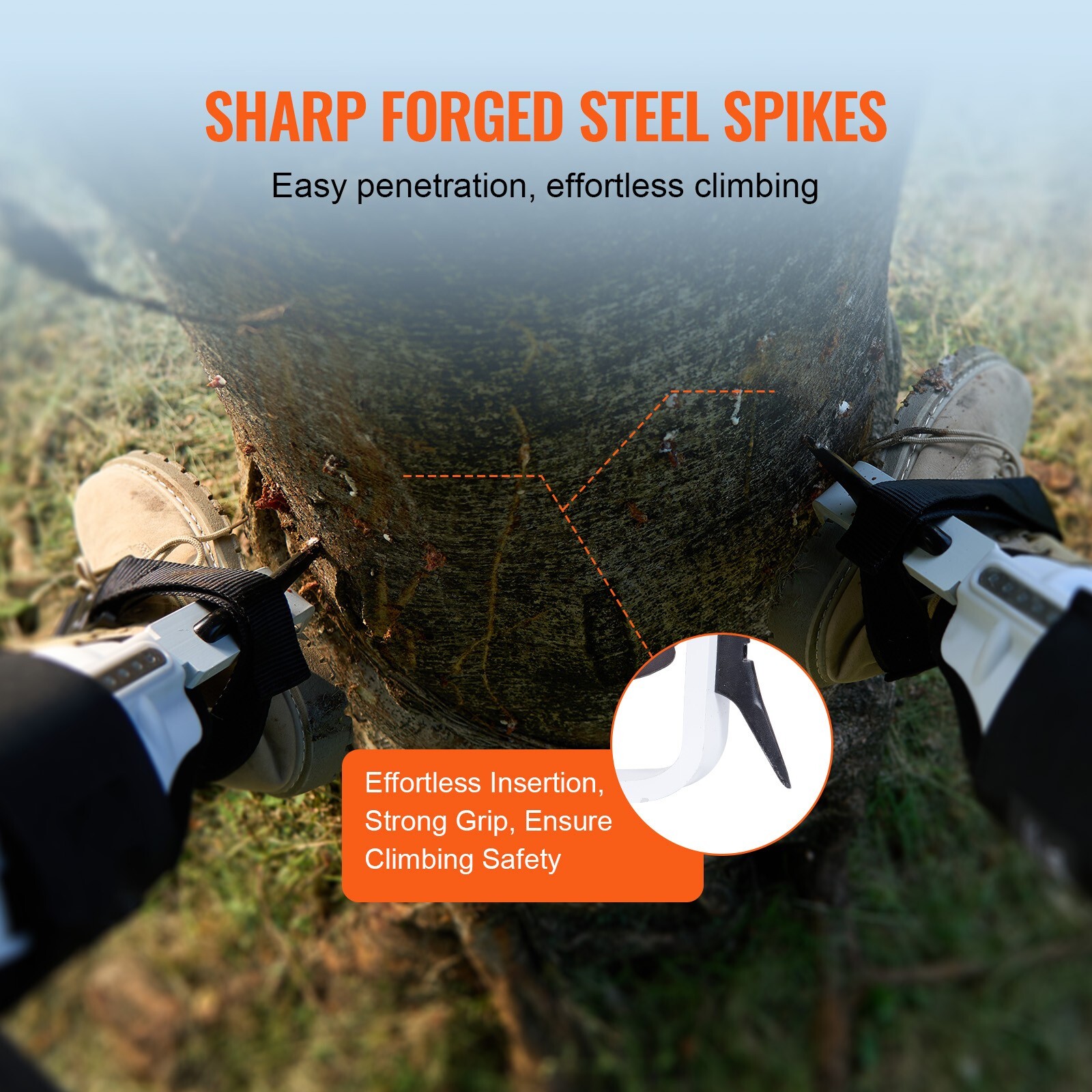 VEVOR Tree Climbing Spikes Set Pole Spurs Gear Aluminum Adjustable Climber Gaffs