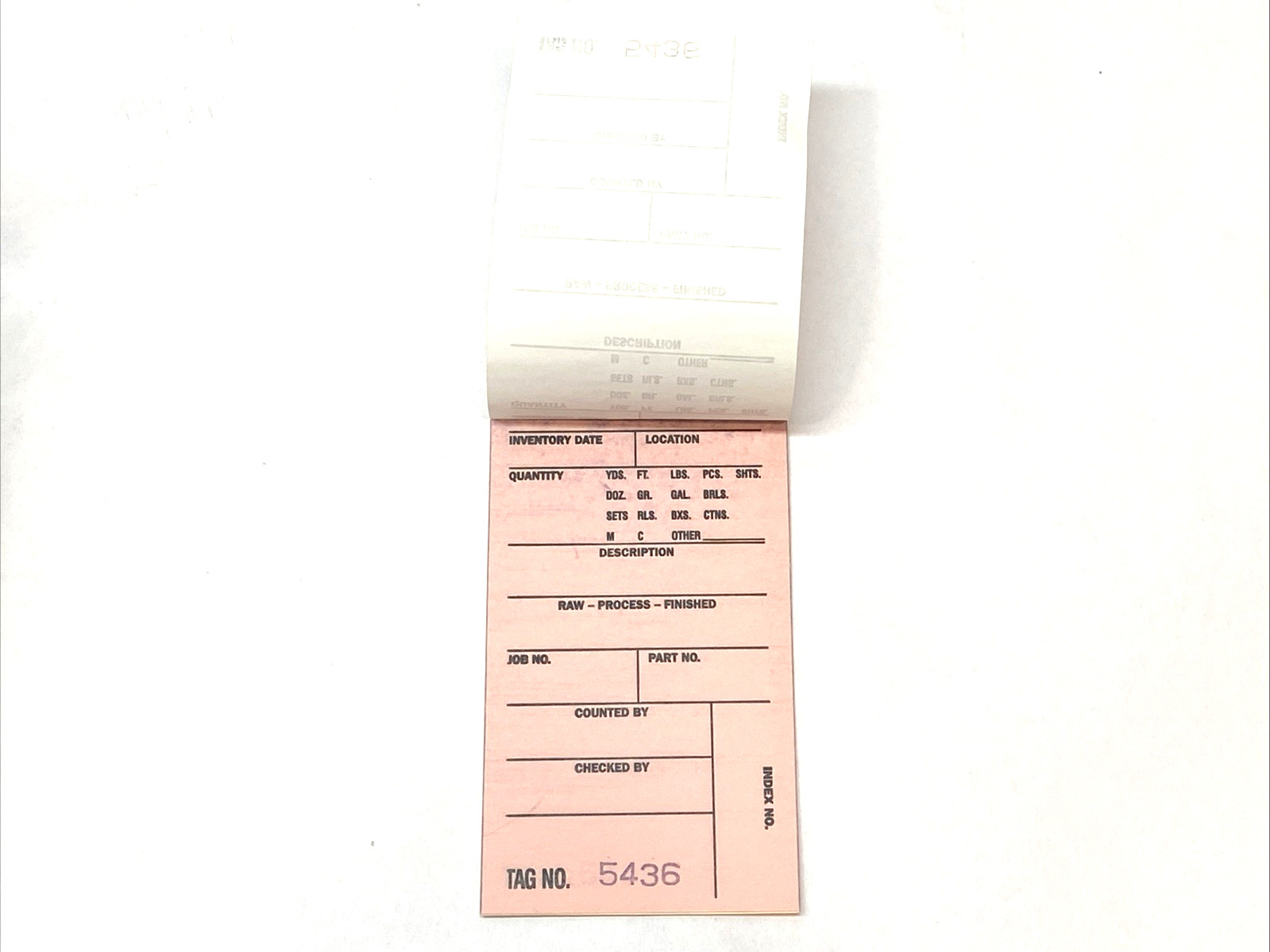 ULINE S-6470-A 3-Part Inventory Tags Adhesive #5000-#5499 BOX OF 243 TAGS