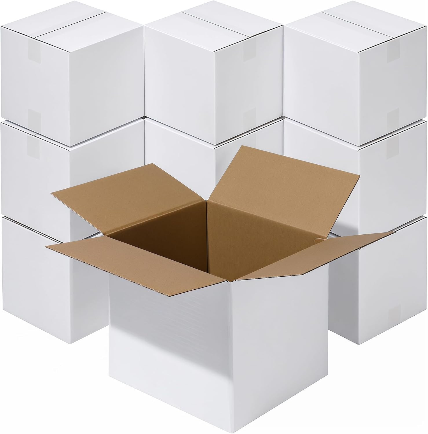 8X8X8″ White Shipping Boxes, 10-Pack, Heavy-Duty Corrugated Mailer Boxes for Sma