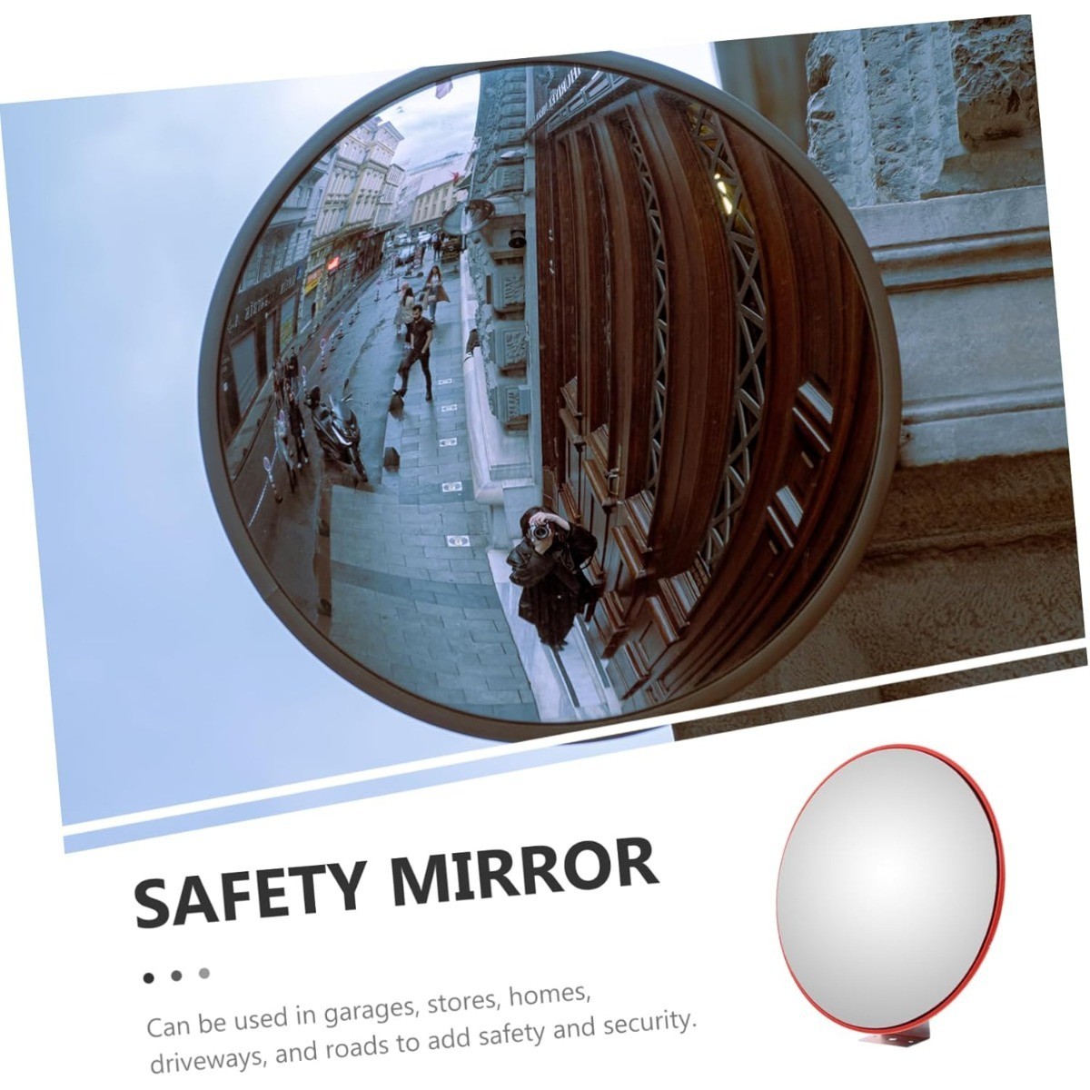 Convex Wide Angle Safety Mirror, Blind Spot Elimination Mirror 30cm