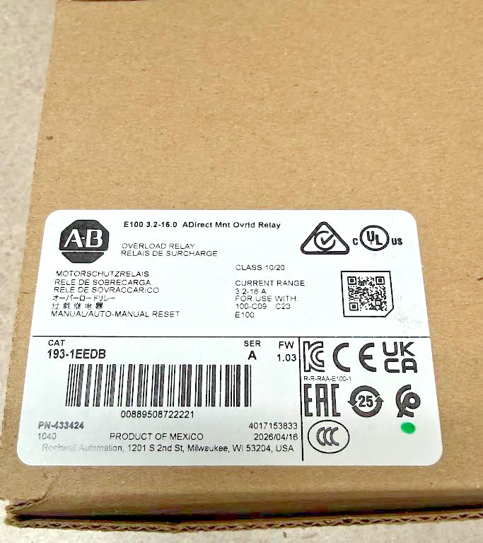 Allen-Bradley 193-1EEDB E100 Electronic Overload Relay 3.2-16A (NEW IN BOX)