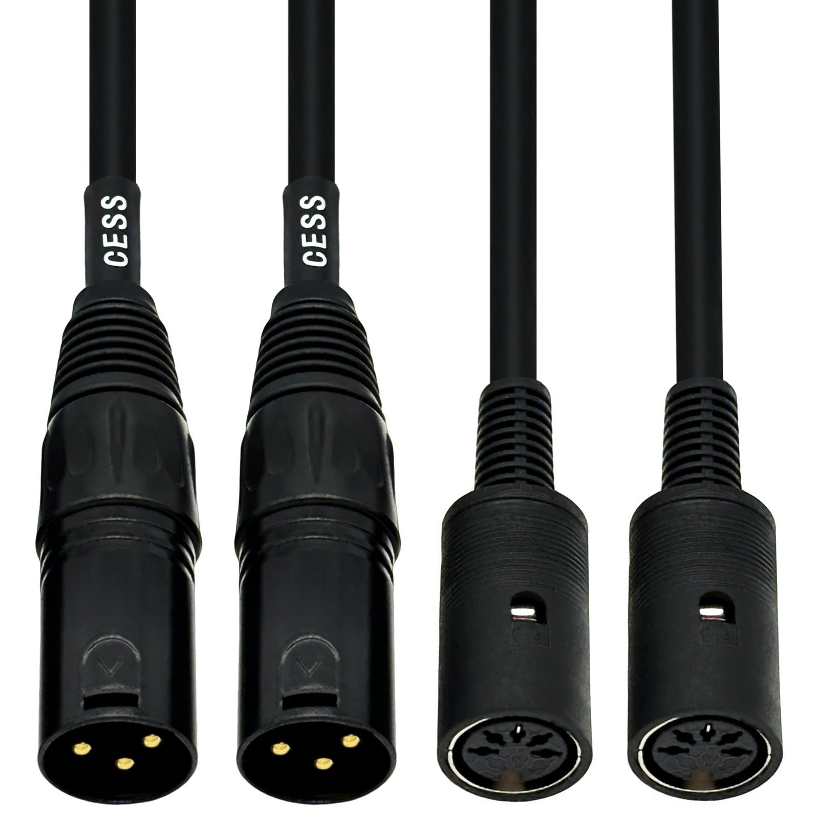 CESS-279 DIN 5-Pin MIDI Female to XLR 3-Pin Male Adapter Cable – 6 Inch Conve…
