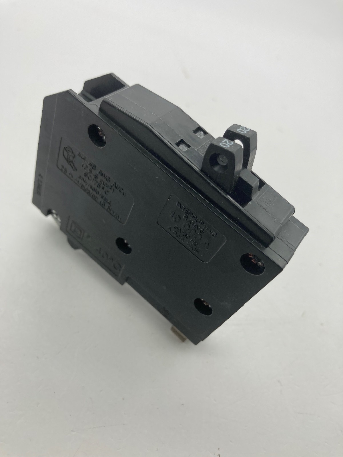 Square D QOT2020 1 Pole Twin 20A 120V Plug In Tandem Metal Hook Circuit Breaker