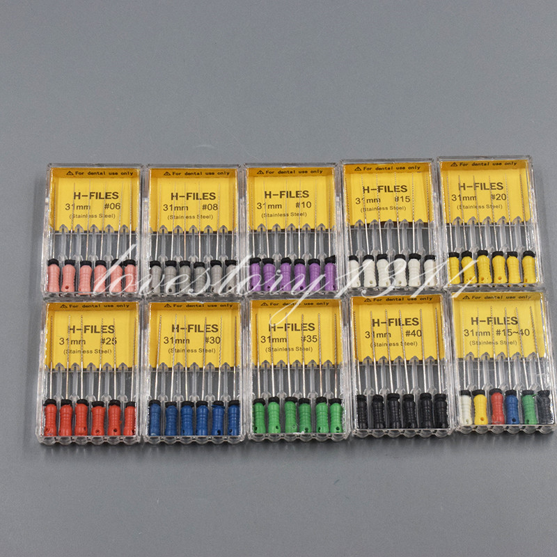 Dental Endo Root Canal Files K/H/R – FILES 21/25/31mm Stainless Steel Fit Mani