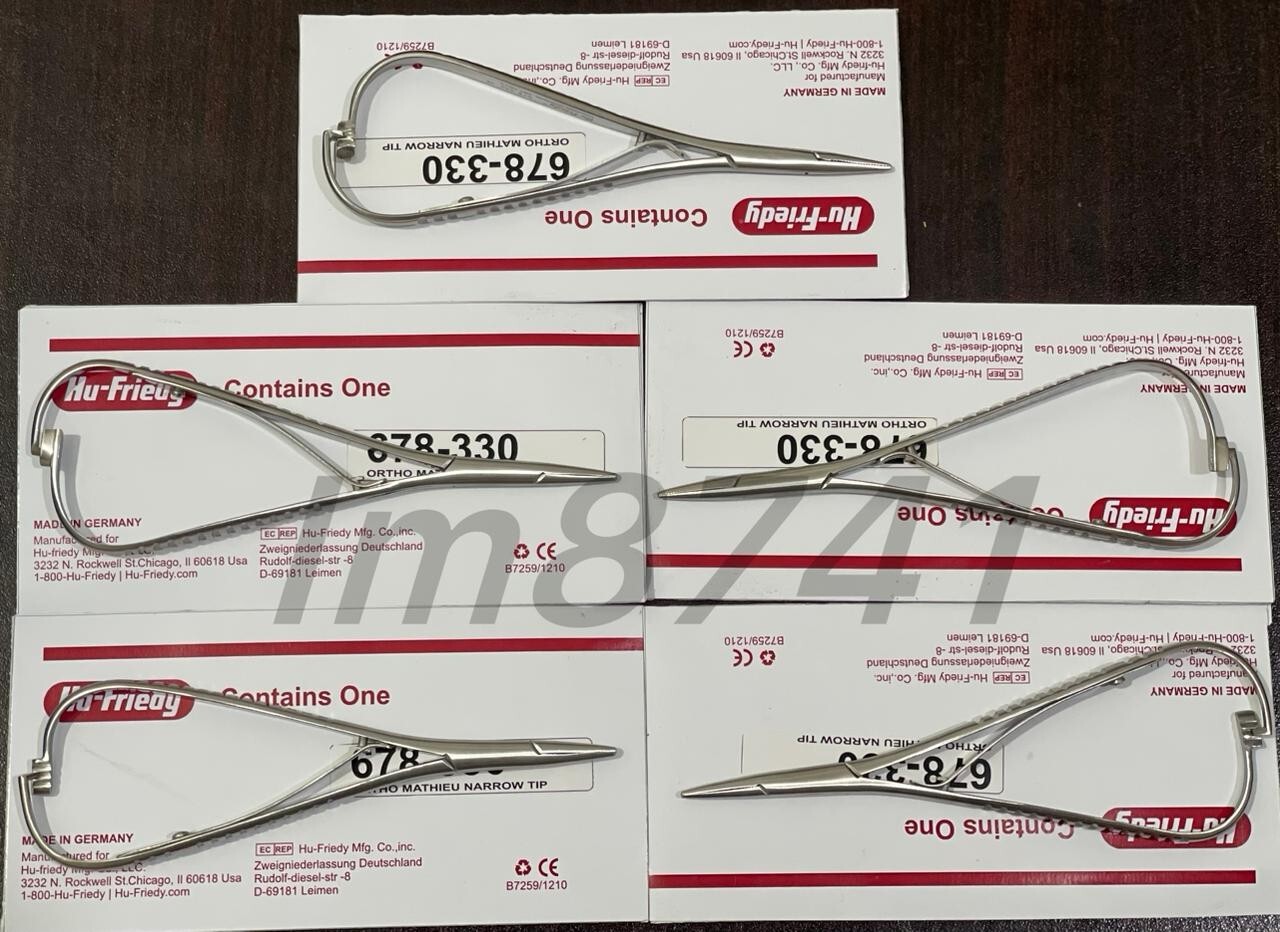 LOT OF 5 HU FRIEDY Mathieu Narrow Tip Orthodontic Plier | 678-330
