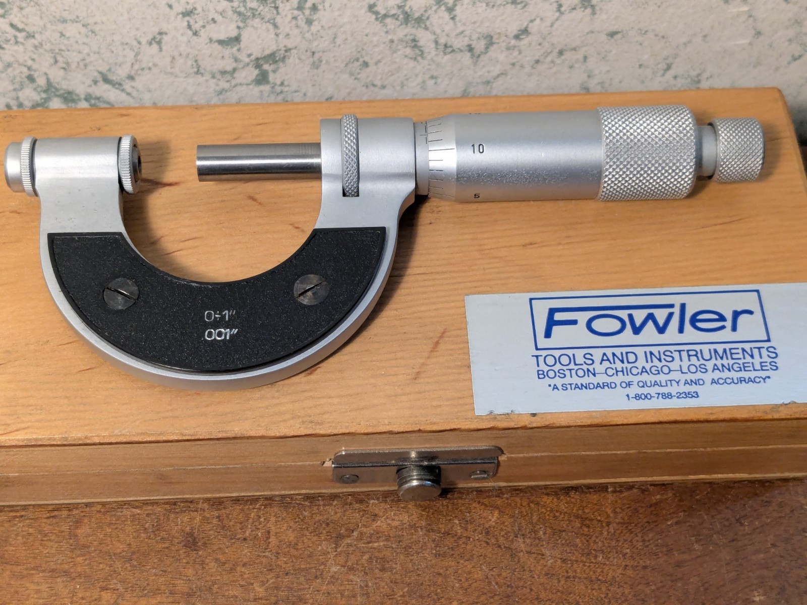 FOWLER 0-1 Inch THREAD PITCH MICROMETER w/ 5 ANVIL SETS – MADE in POLAND