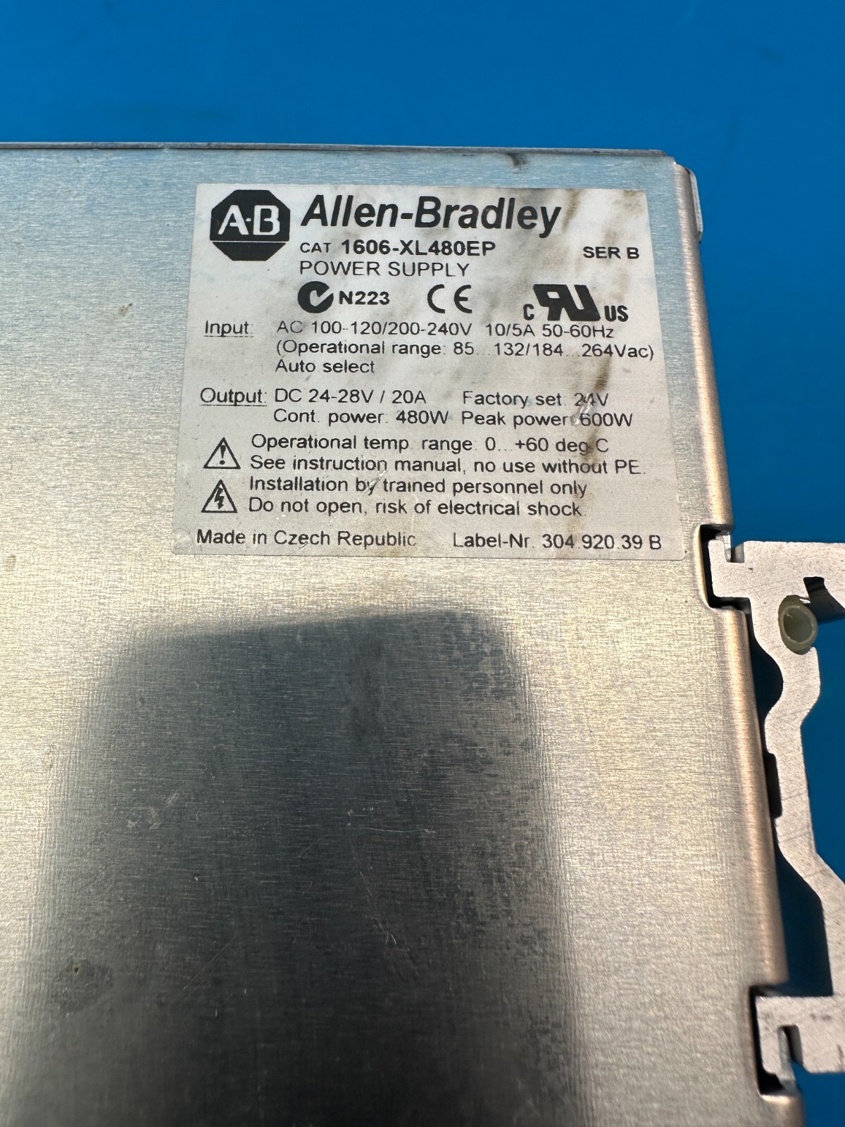 Allen-Bradley 1606-XL 600W 100-240V Series-B Power Supply Module 1606-XL480EP