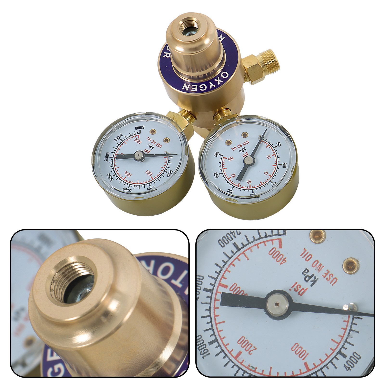 Oxygen Acetylene Gas Regulator Set Welding Cutting Torch Dual Gauge Solid Brass