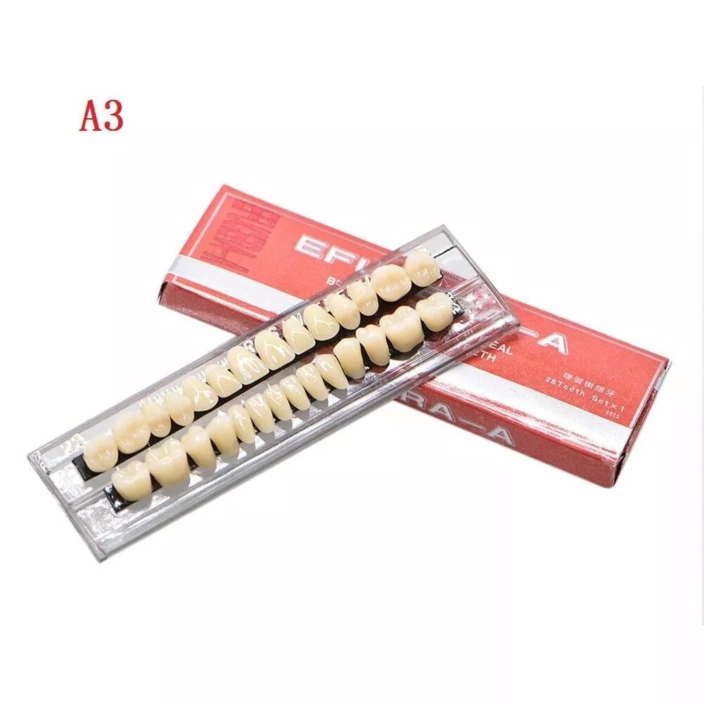 56 Pcs (A2+A3) False Teeth Dental Complete Acrylic Resin Denture Teeth #23 Shade