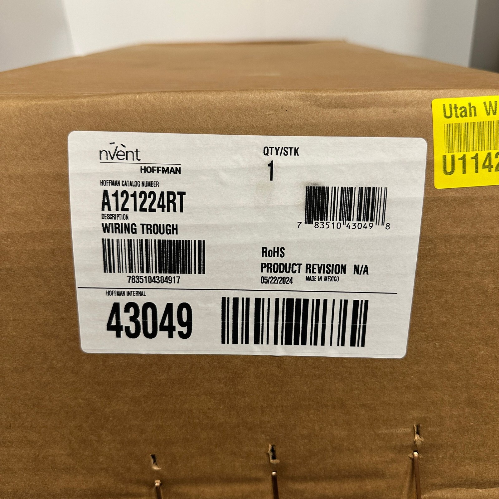 NVent Hoffman A121224RT Wiring Trough Enclosure Type 3R, 12″ H x 12″ W x 24″ L