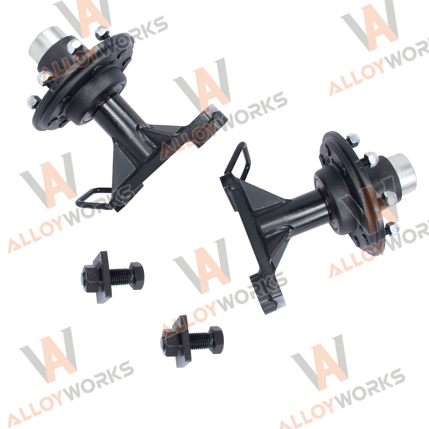 2 x 8000LB 8 x 6.5 Lug Superior Shipping Container Wheels Bolt-on Spindle Kits