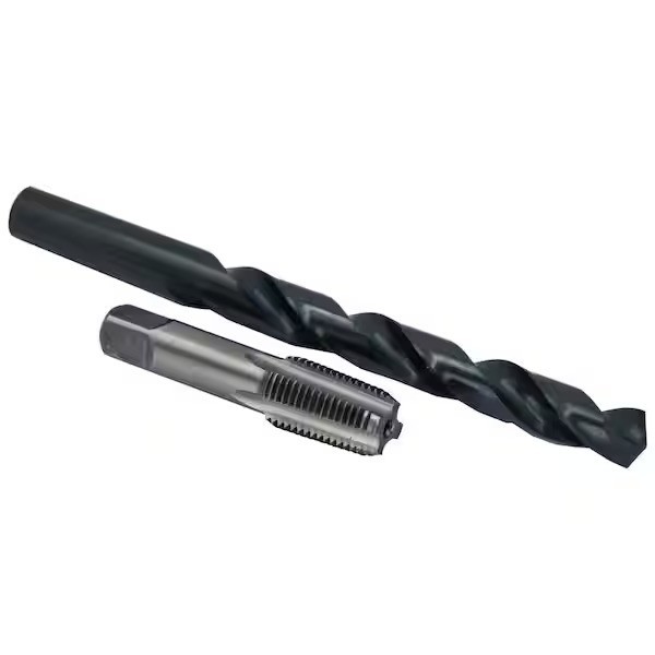 1/4 in Carbon Steel NPT Pipe Tap & 7/16 in HSS Drill Bit Set 2-Piece Threading