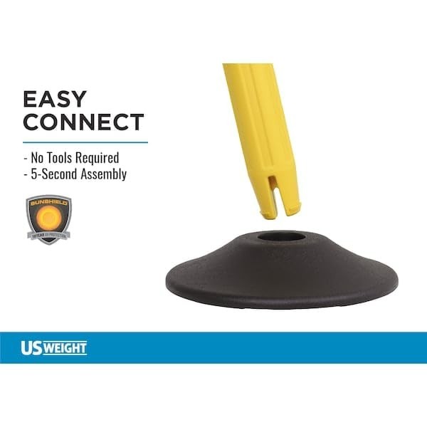 Versatile Yellow Stanchion with 10′ Durable Plastic Chain for Indoor/Outdoor Use