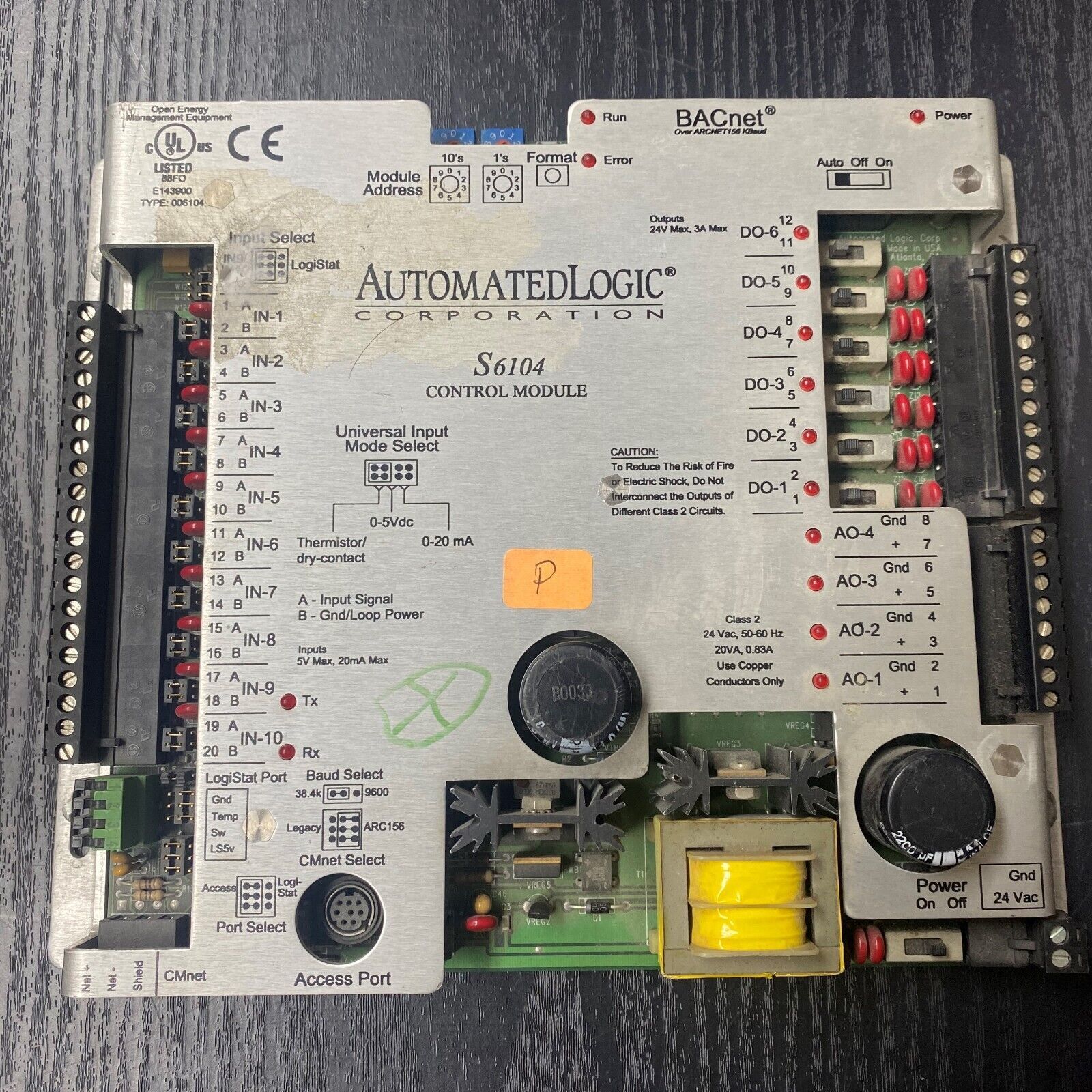 Automated Logic S6104 BACnet Control Module E143900 Type 006104