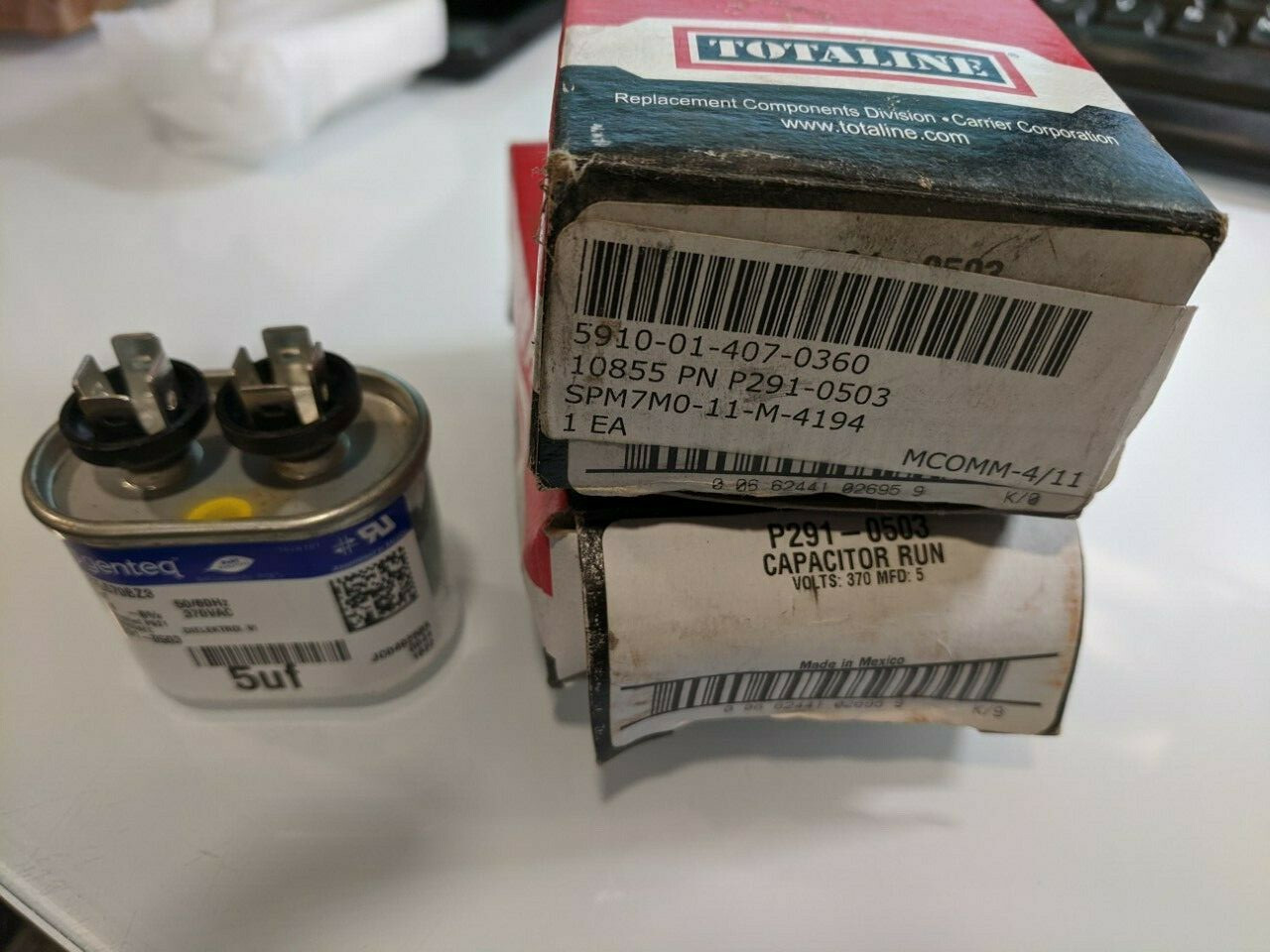 (10) TOTALINE HVAC CAPACITOR P291-0503 5910-01-407-0503 VOLT 370 50/60Hz GENTEQ