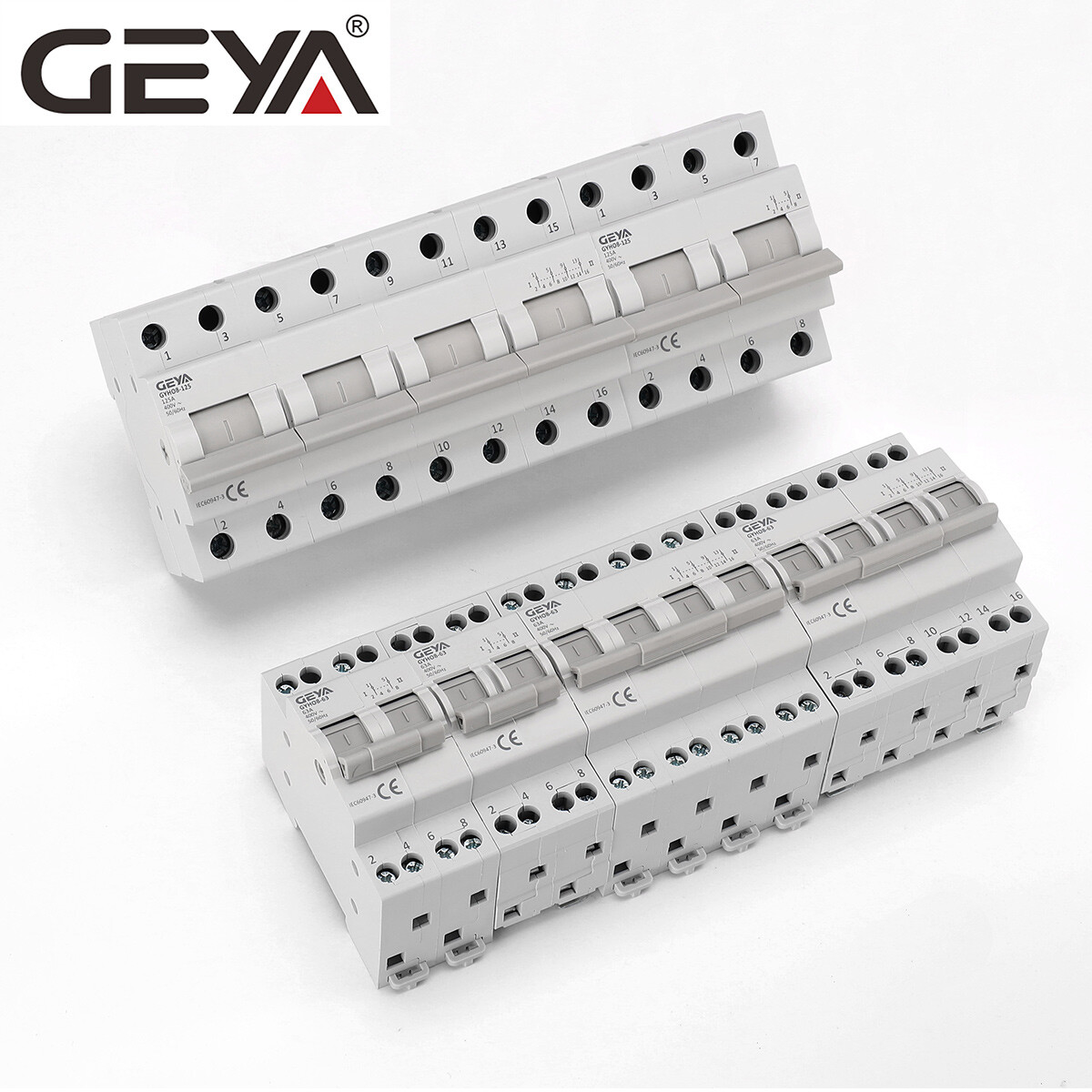 GEYA 2P Manual Changeover Transfer Switch 63/100/125A Dual Power Grid&Inverter