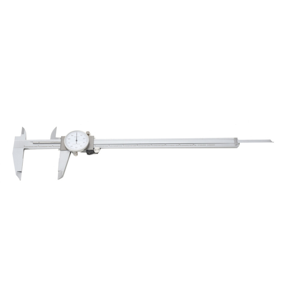 12″ DIAL CALIPER, HARDENED STAINLESS STEEL, SATIN FINISH with Case