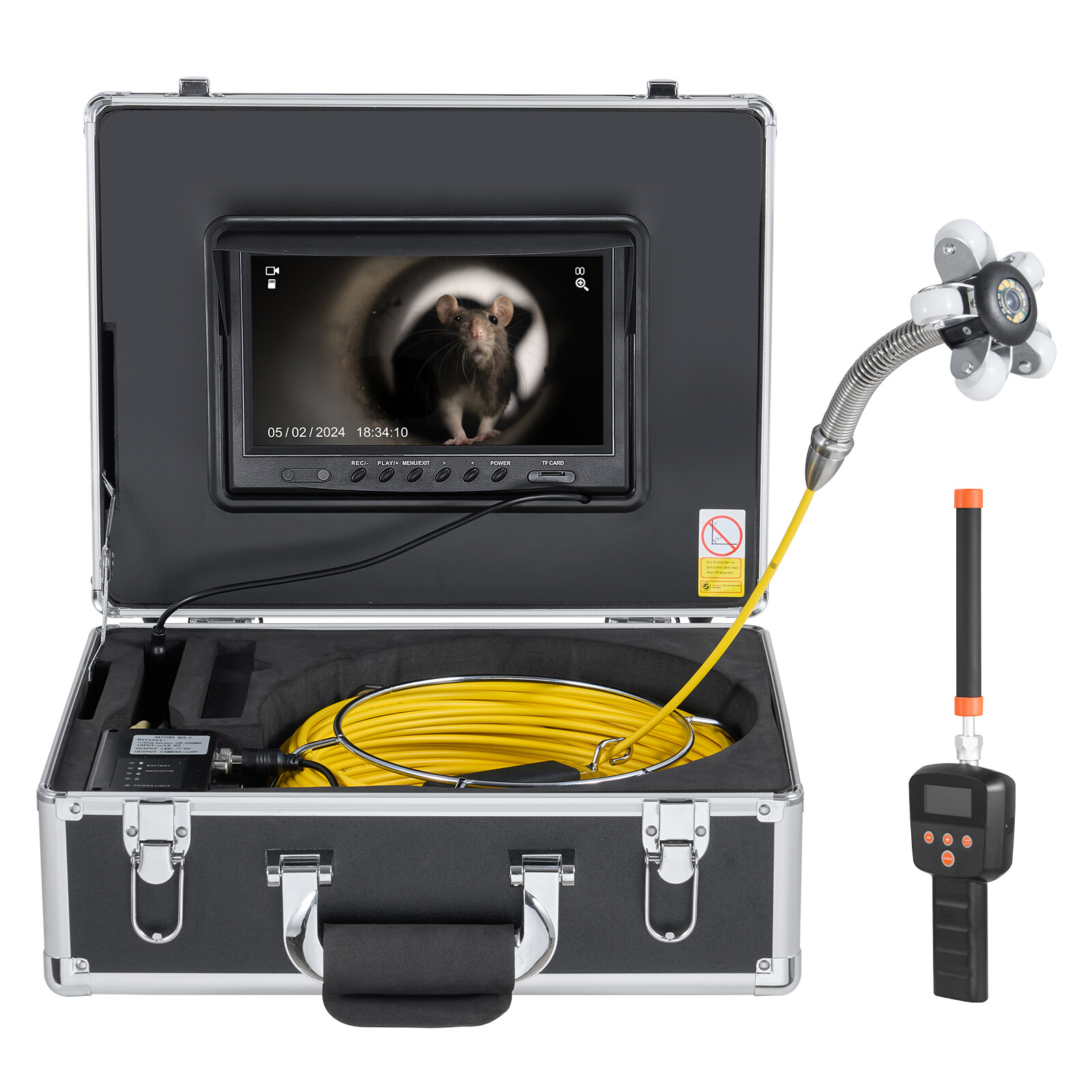 VEVOR 9″ Sewer Camera 50m/165 ft Self-Leveling Drain Camera with 512Hz Locator