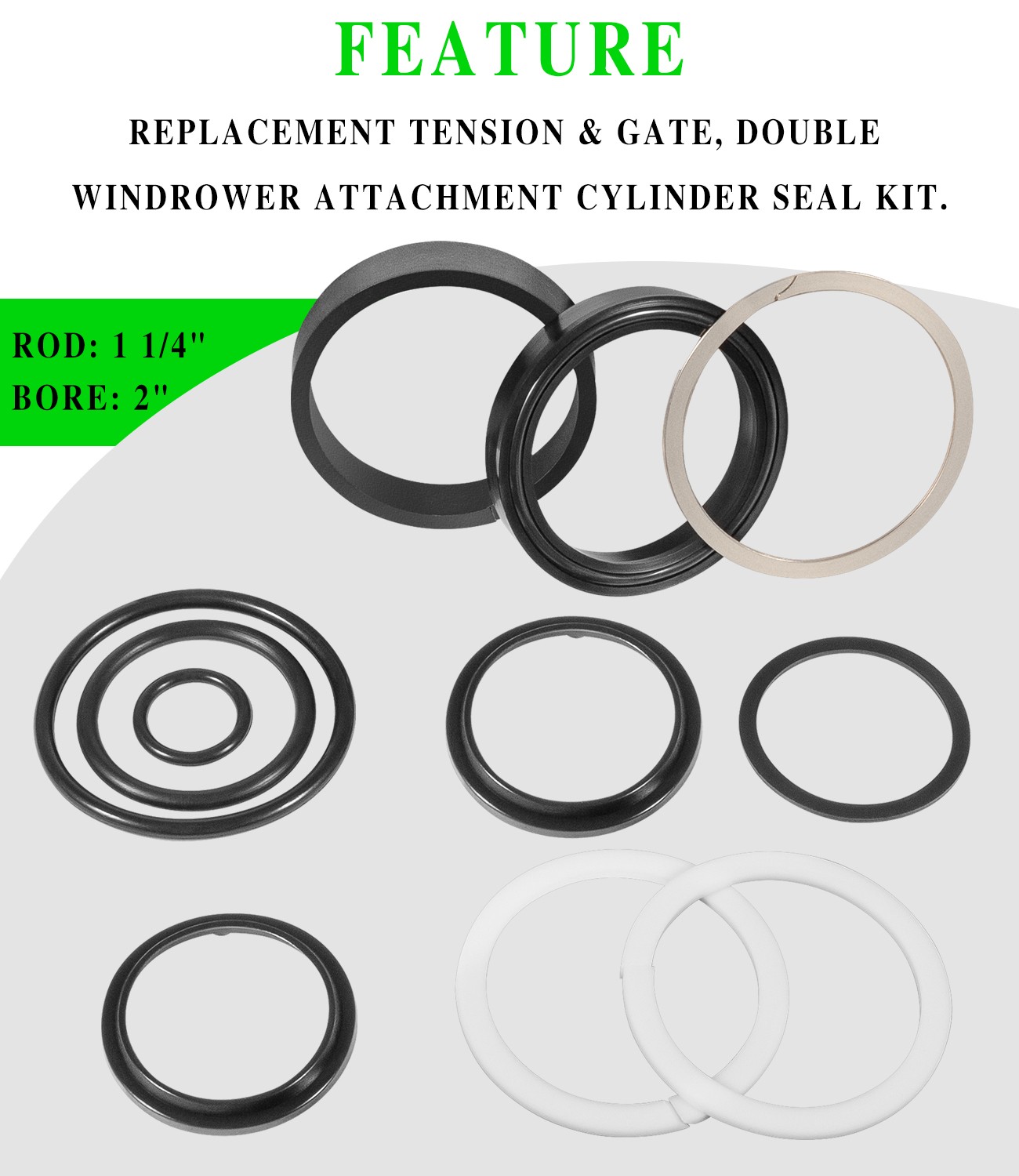 AE43288 Round Baler Tension Gate Cylinder Seal Kit Fit for John Deere 430 530