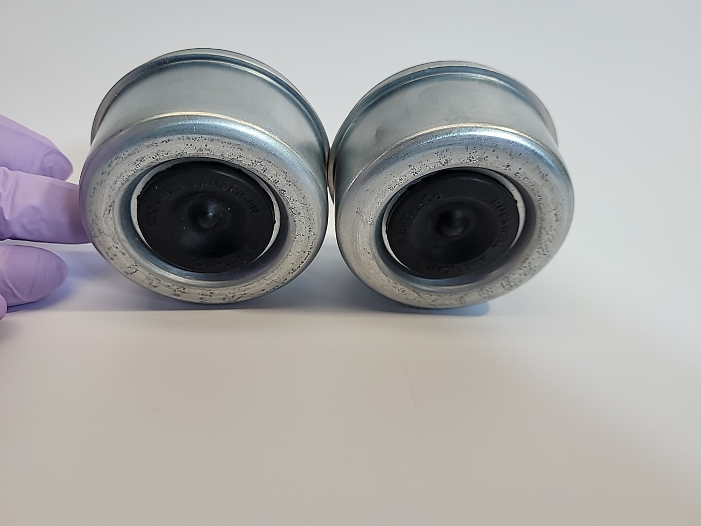 2 Trailer Axle Hub 8 Lug EZ Lube Drive in Dust Cap w/ Removable Grommet 2.72″ OD
