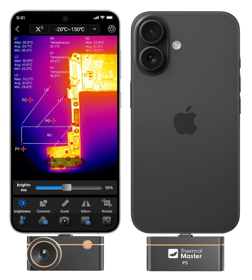 Free shipping Thermal Master P3 Thermal Imaging Camera with 512×384 X³ IR R PCB
