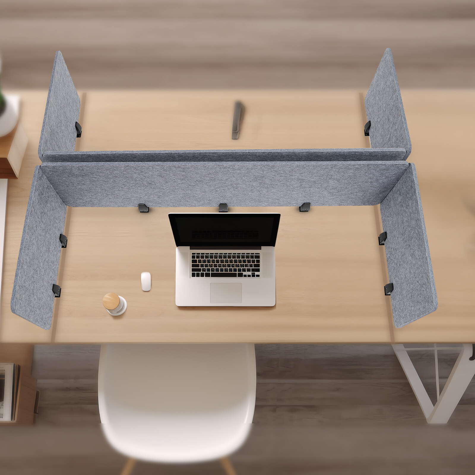 Stand Up Desk Acoustic Desk Divider Mounted Privacy Panel (Gray, 23.6″ x 16″)