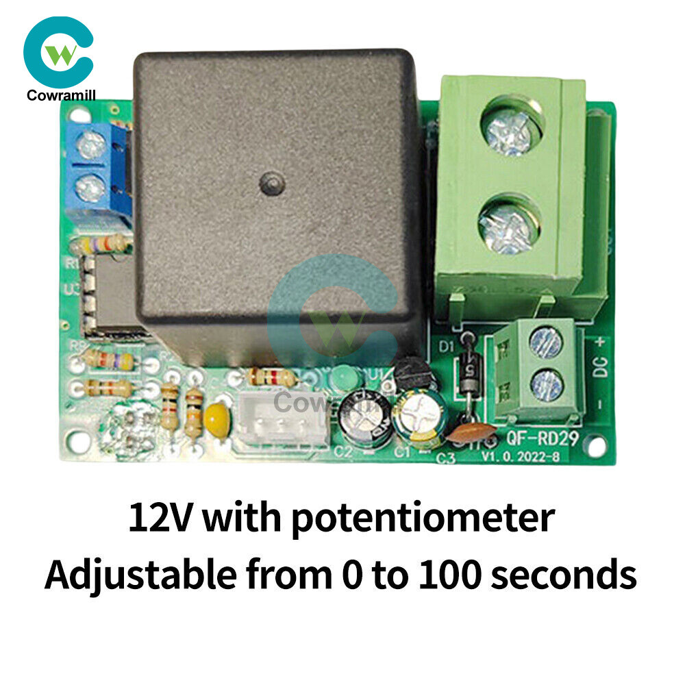 DC12/24V Time Relay Module 0-50Minutes Time Relay with Adjustable Potentiometer
