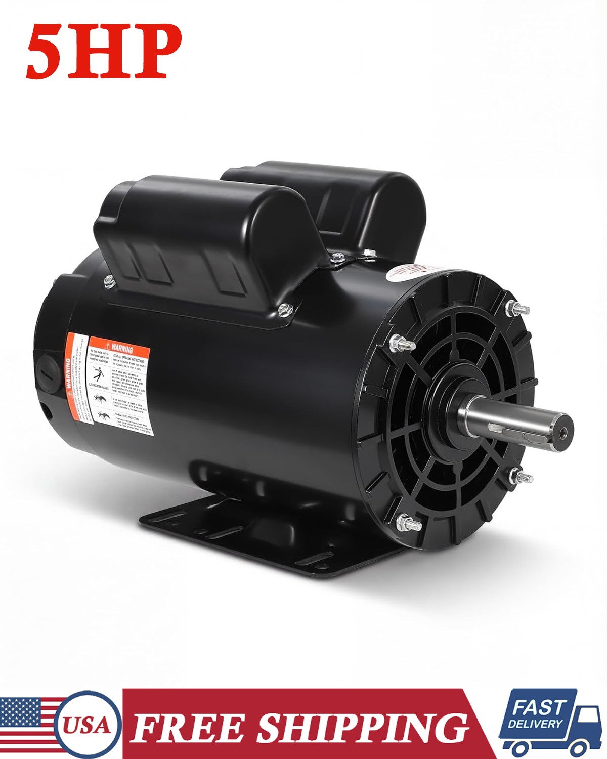 5HP SPL Air Compressor Electric Motor 230V 17.6Amps 3450 RPM 5/8» Keyed Shaft