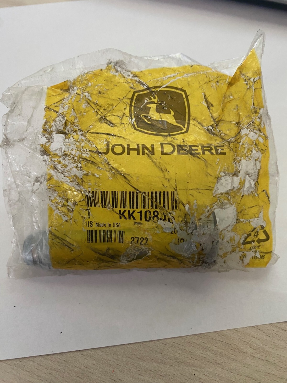 John Deere Genuine OEM KK10846 Original Equipment Pin 20240719DY2 Steel (B9)