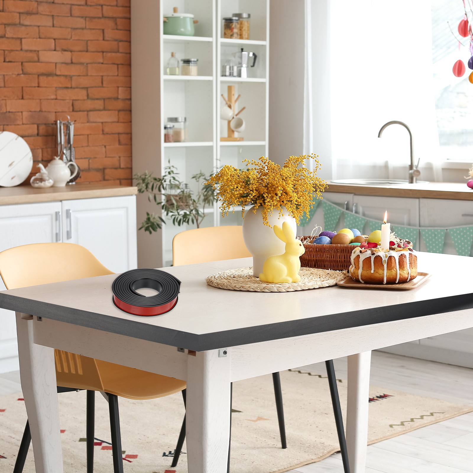 16.4Ft U-Shape Edge Banding Furniture Edge Protector Black 22mm/0.87″