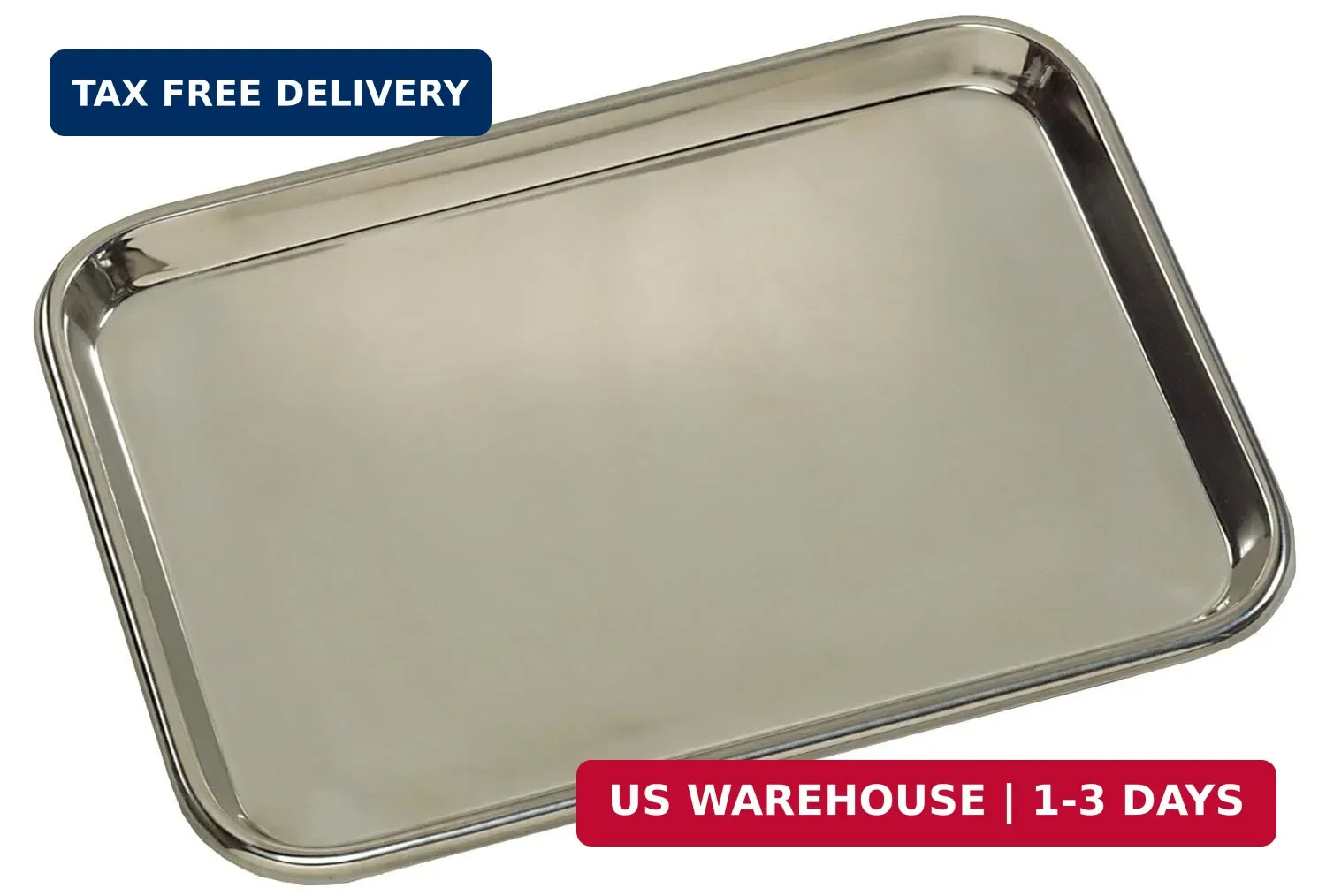 Grafco Stainless Steel Instrument Tray, Medium Size, Metal Surgical Mayo Tray fo