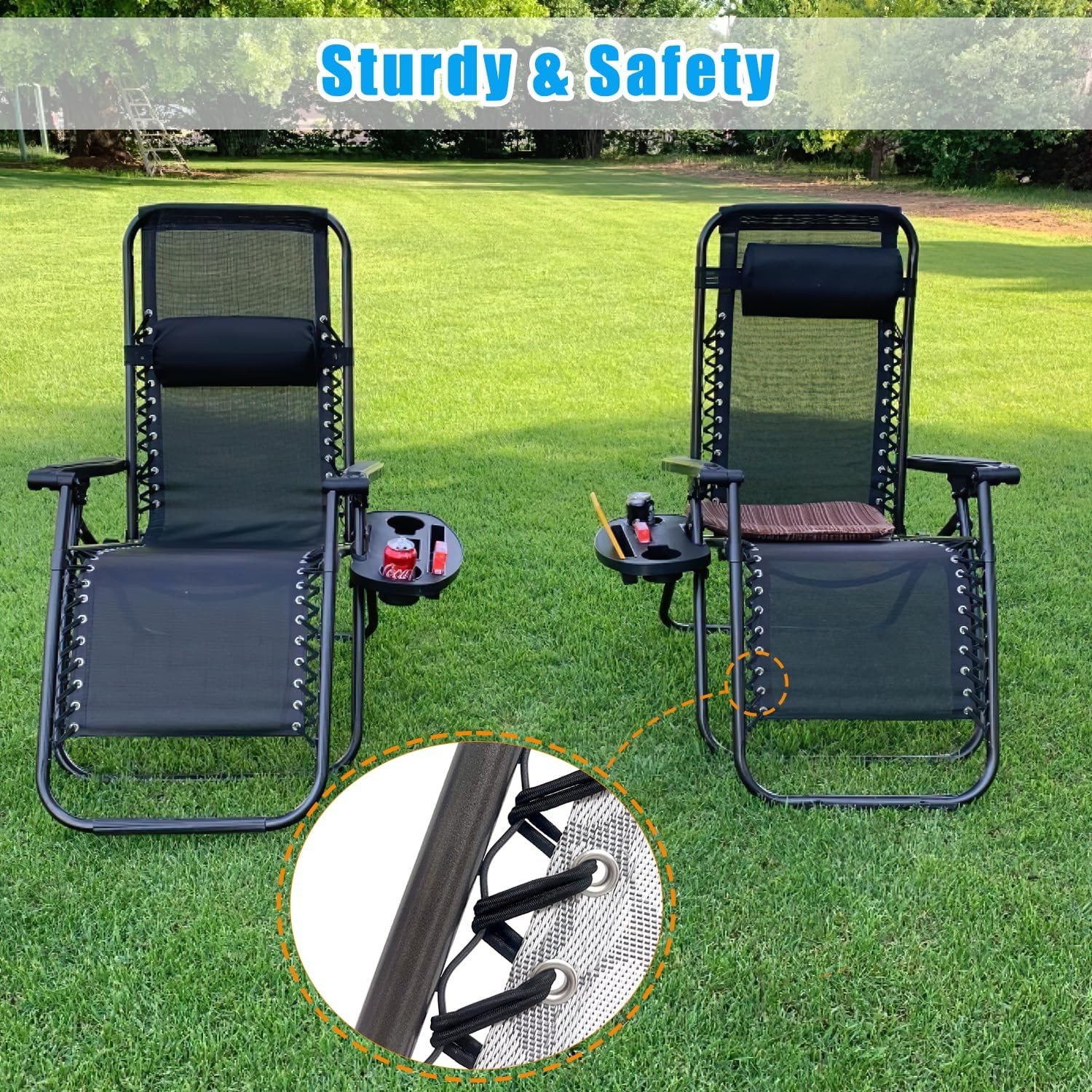 Zero Gravity Chair Replacement Cord, 4 Pcs Durable Bungee Elastic Laces Replace