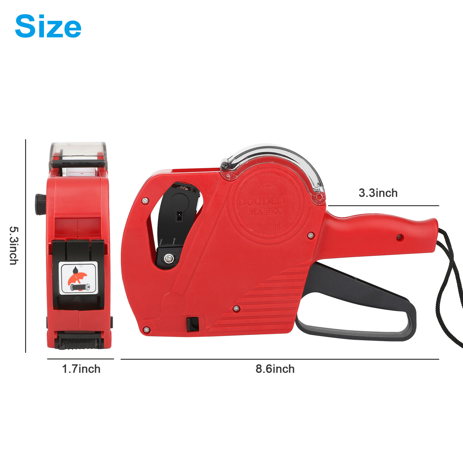 Price Tag Gun MX-5500 8 Digits EOS Labeler Marking Machine w/ Sticker Labels Ink