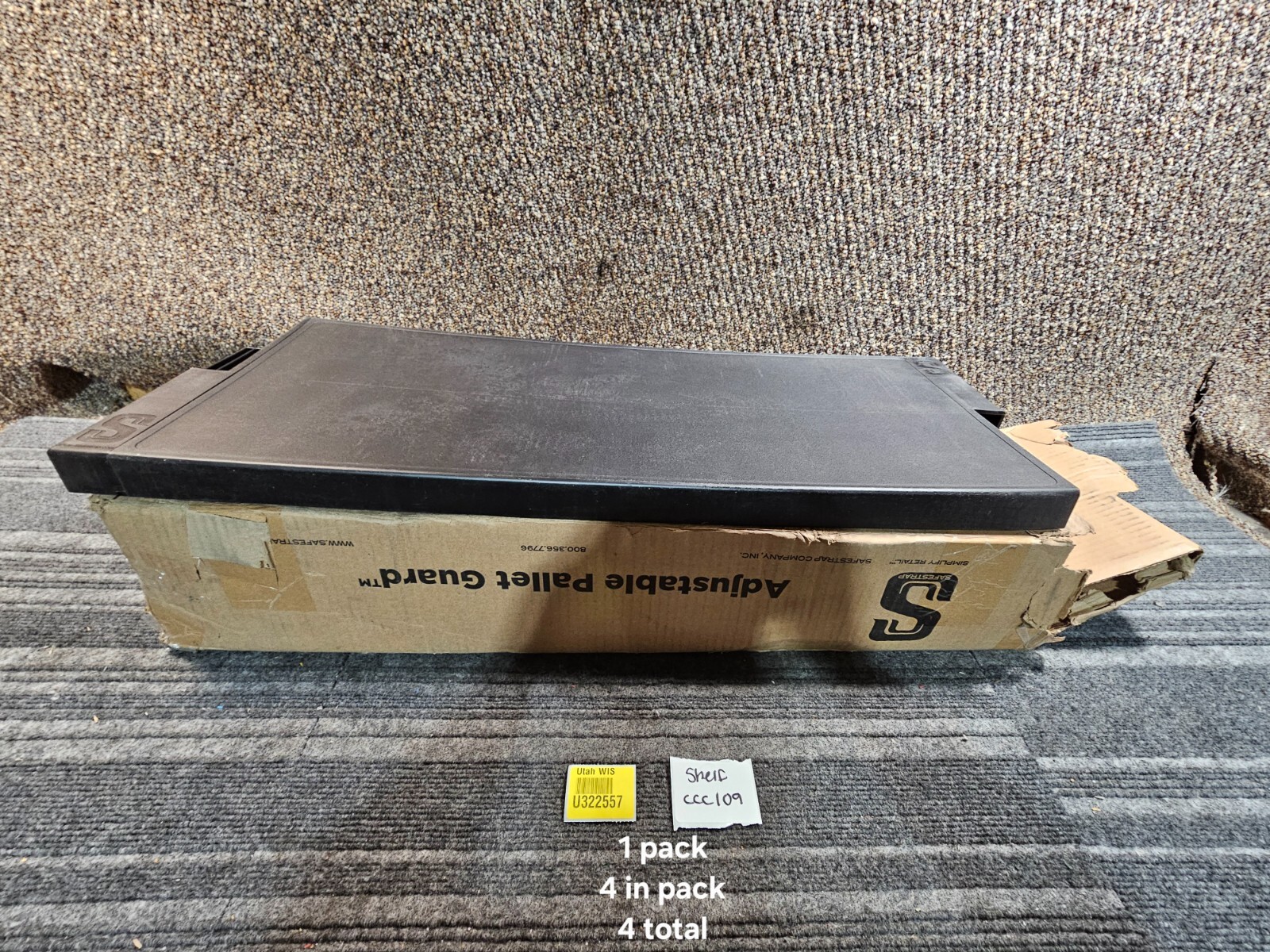 Safe Strap 0774-003 Adjustable 12″ H Black Plastic Pallet Guard