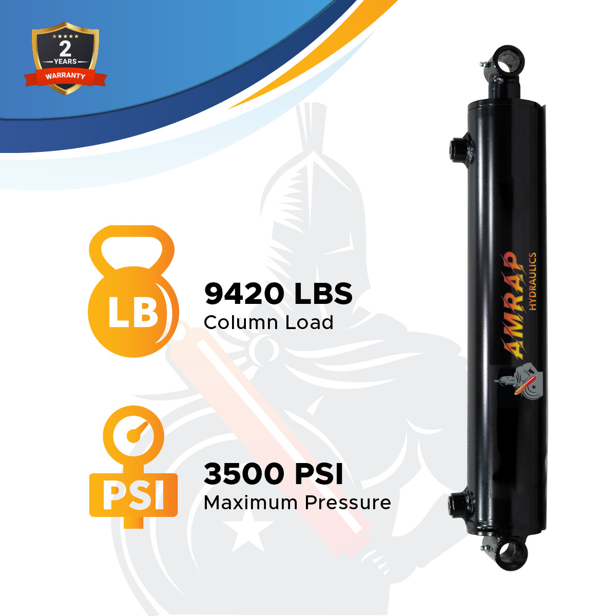 2×16 Hydraulic Cylinder 2″ Bore 16″ Stroke Welded Cross Tube Double Acting