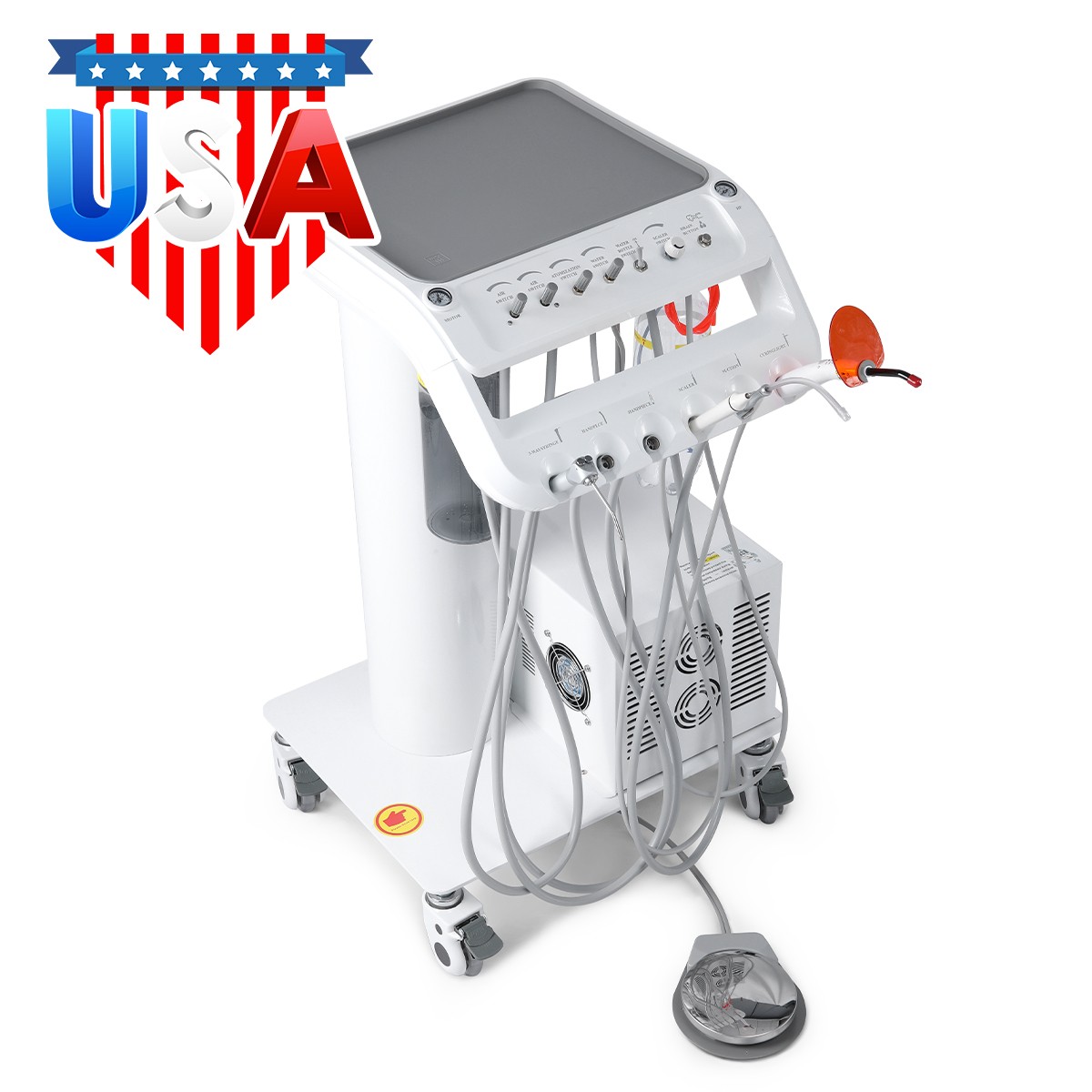 Portable Dental Mobile Delivery Unit Suction Air Compressor 4Hole/ Handpiece Kit