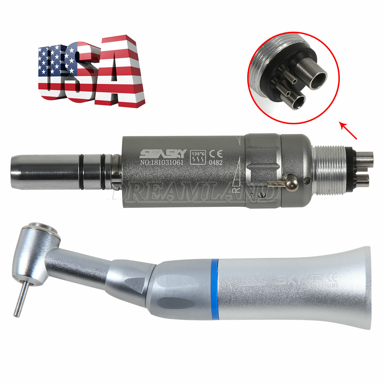 NSK Style Dental Contra angle Push FG 1.60mm fit E-type Air Motor 4 Holes F#B2