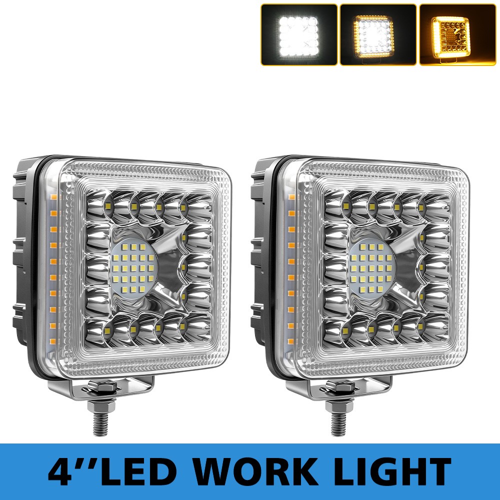 2pcs LED Work Light Flood Lamp 12V 24V for Tractor Truck Dozer Excavator ATV UTV