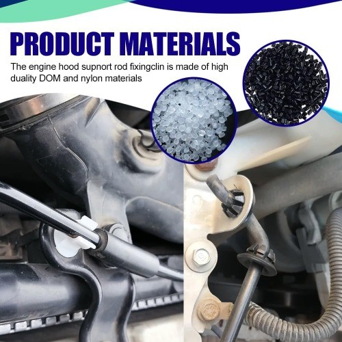 6PCS Hood Prop Rod Holder Clips, Black and White Engine Hood Stay Color: 6PCS