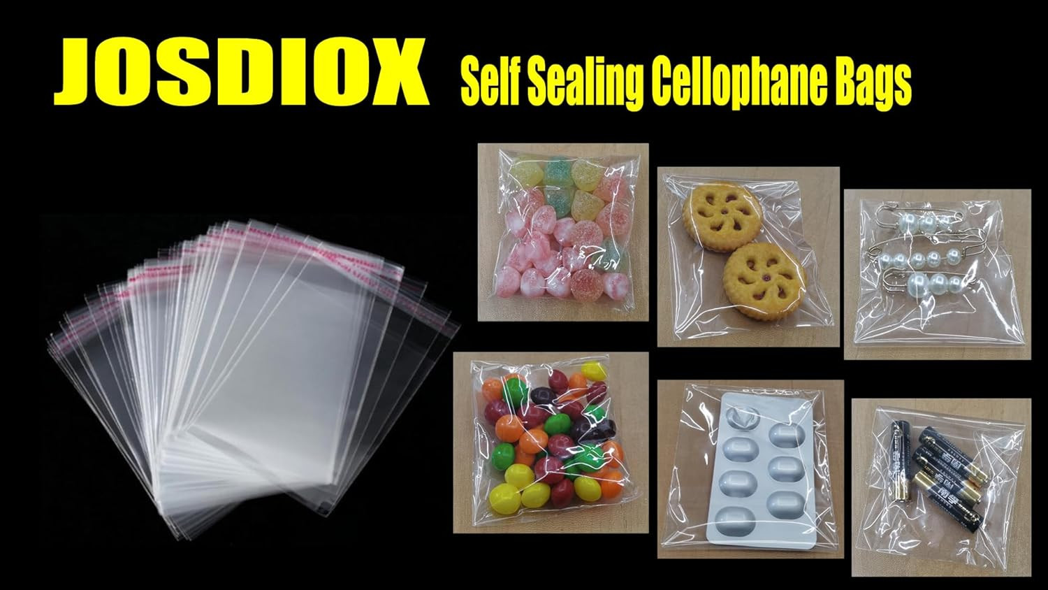 Self Sealing Cellophane Bags Self Adhesive,3X4 Inches Clear Resealable Cellophan