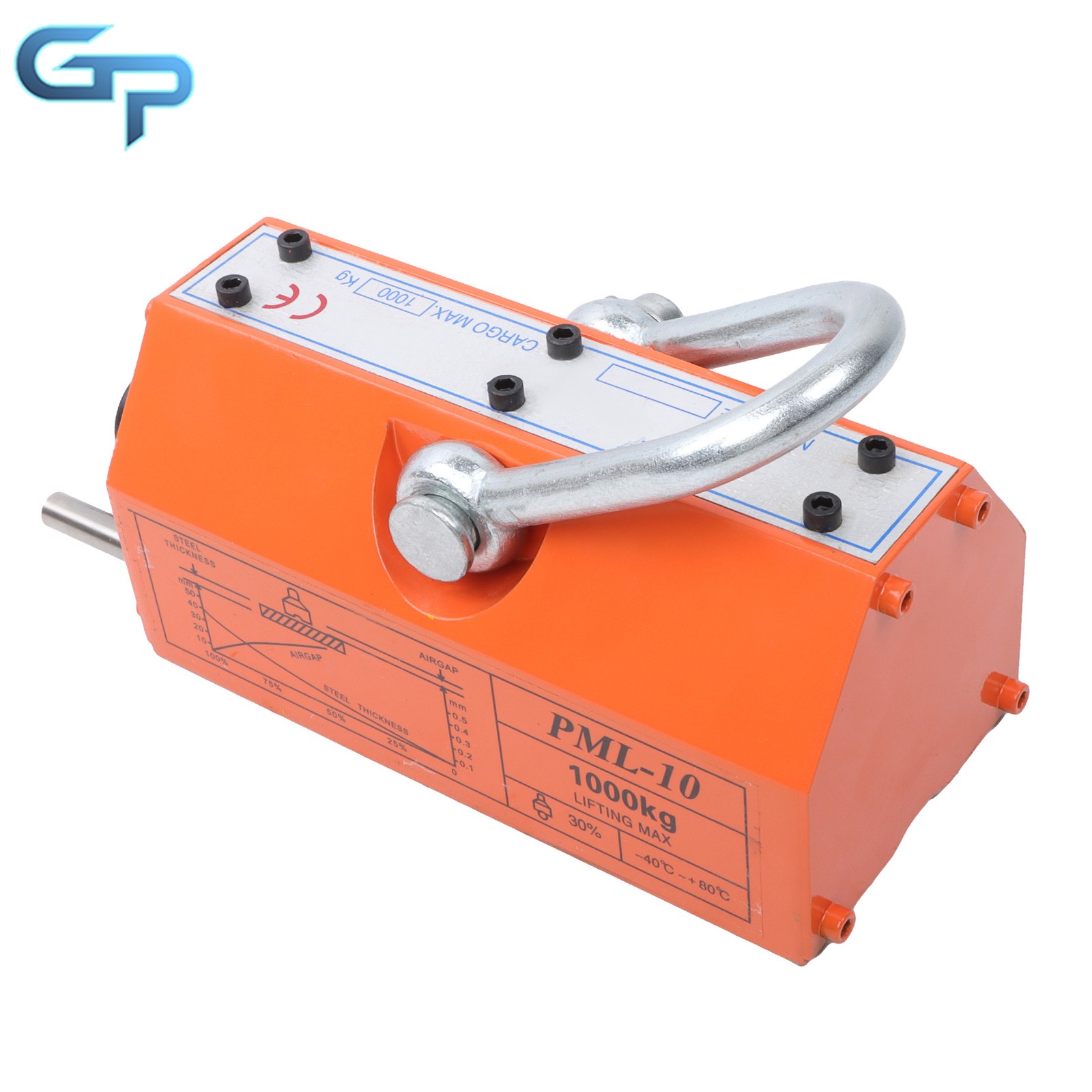Neodymium Hoist 2200Lbs/1000kg Magnetic Lifter Lifting Magnet 2 Safety Factor