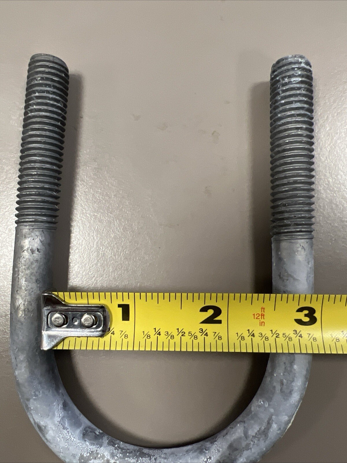 (4-Pk) 2-1/2” U-Bolt Round Bend Hot Dip Galvanized 1/2″-13 Nuts, And Washers ￼