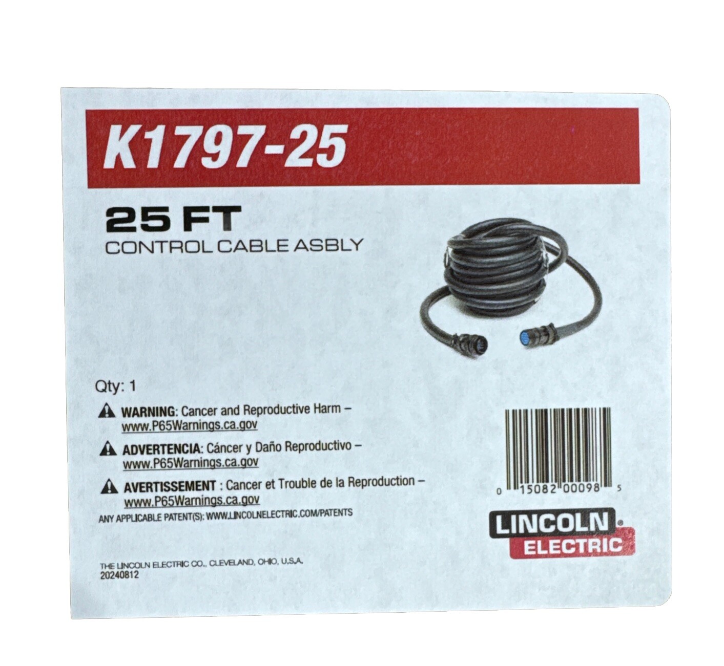 Lincoln K1797-25 Control Cable Extension M19649-25. M 14pin, F 14pin 25ft/7.6m.