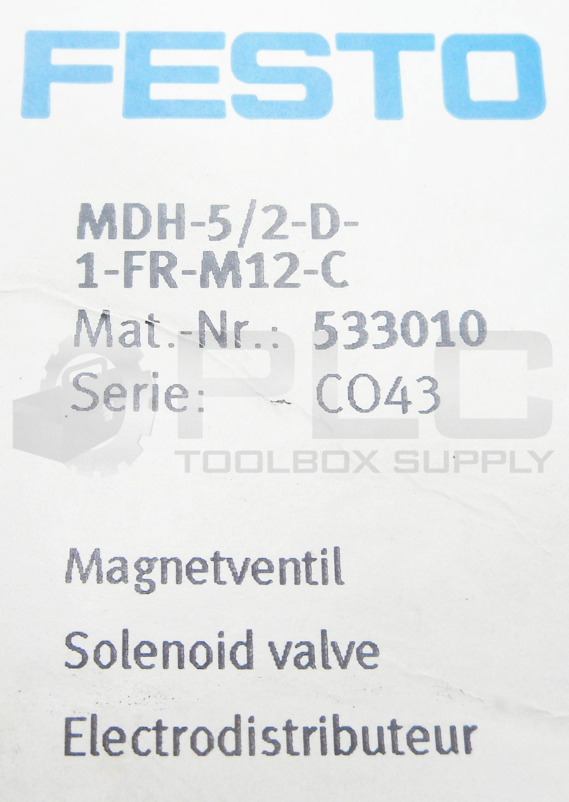 NEW FESTO MDH-5/2-D-1-FR-M12-C W/ MDH-3/2-24VDC-M12-LED 688 249 DC24V IP00/65