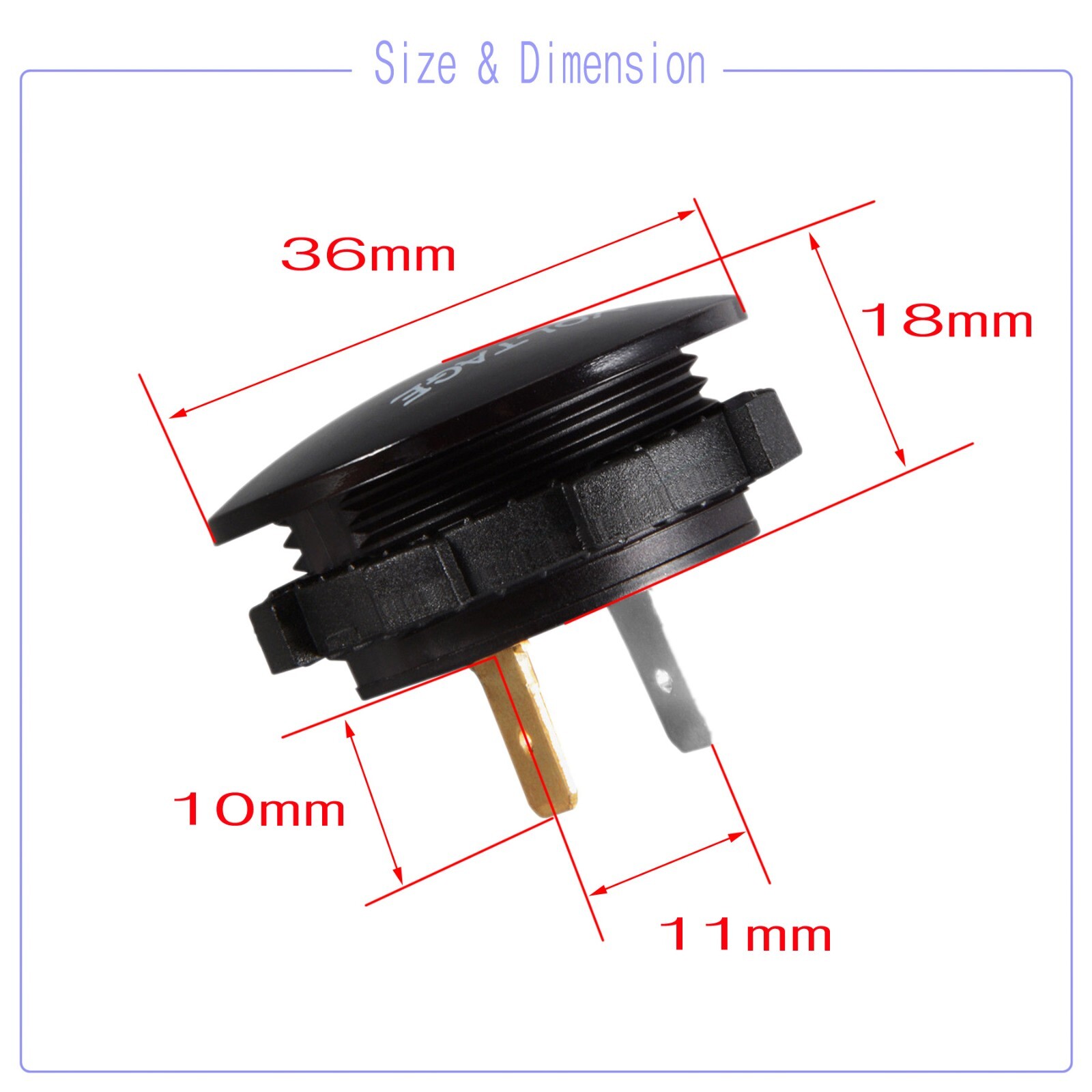 12V-24V Car Marine Motorcycle LED Digital Voltmeter Voltage Meter Battery Gauge